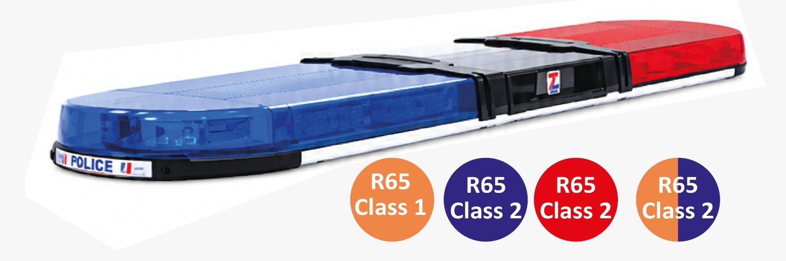 Blue and red police lightbar